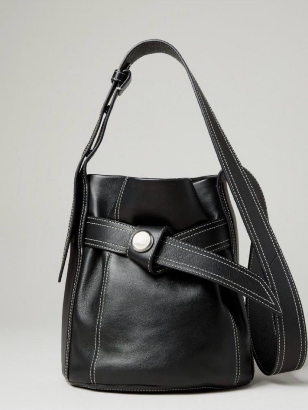 Philip Lim black leather bucket bag